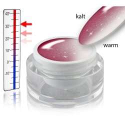 Thermo gel magenta-white glitter